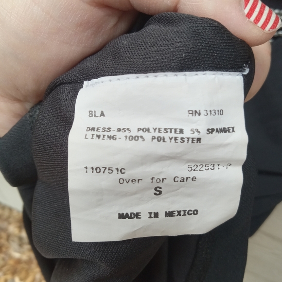 BCX Mini Bodycon Rouched Black Dress Cocktail Dress Beaded Back Opening Small - Picture 6 of 7